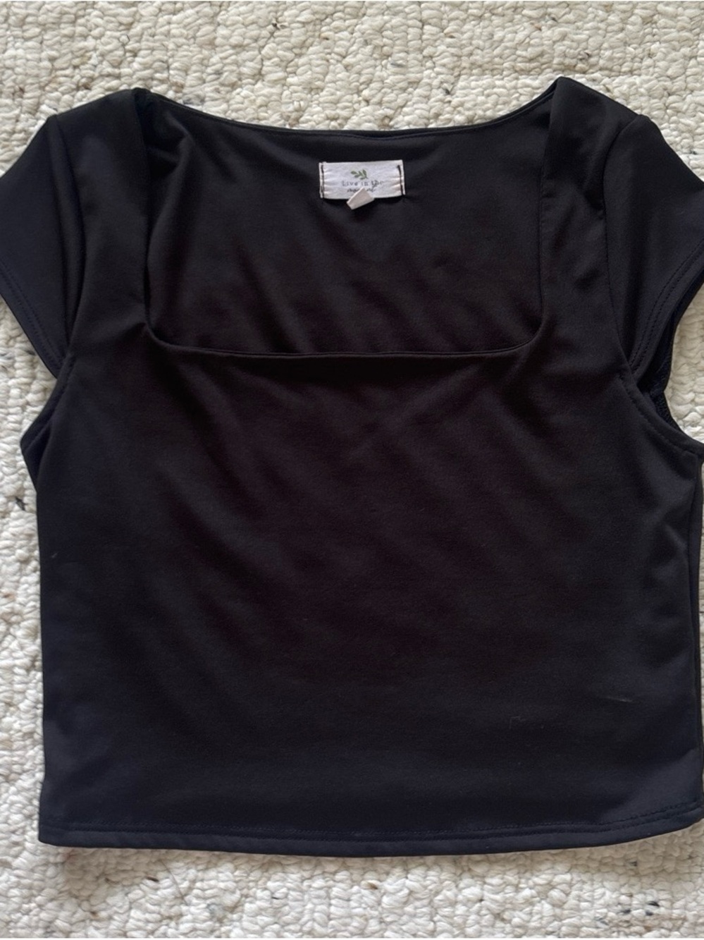 Classic Black Square-Neck Women's Top